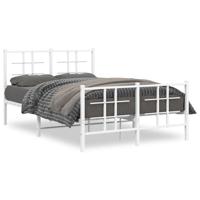 Bedframe met hoofd- en voeteneinde metaal wit 120x200 cm