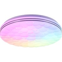 LED Plafondlamp - Plafondverlichting - Trion Taco - 22W - Aanpasbare Kleur - RGB - Afstandsbediening - Dimbaar - Sterlicht - Rond - Mat Wit - Kunststof