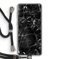 Zwart Marmer 2: Samsung Galaxy S21 Plus Transparant Hoesje met koord
