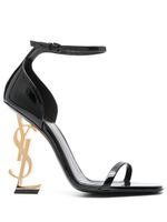 Saint Laurent sandales Opyum en cuir verni 85 mm - Noir - thumbnail