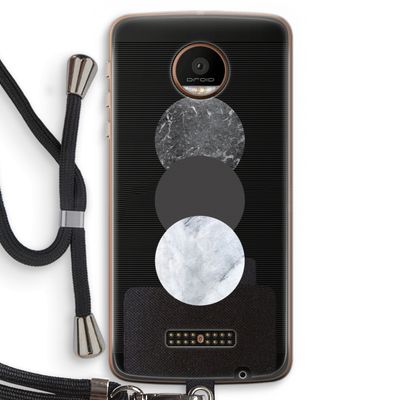 Marmeren cirkels: Motorola Moto Z Force Transparant Hoesje met koord