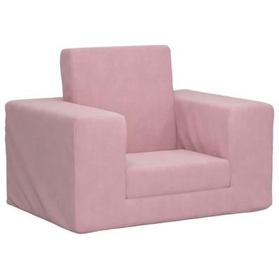 Kinderslaapbank zacht pluche roze