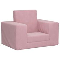 Kinderslaapbank zacht pluche roze