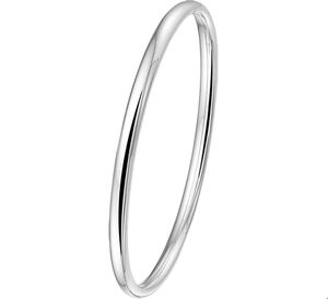 Armband Bangle Dop Ovale buis zilver 4 x 60 mm