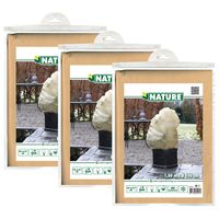 Plantenhoes met trekkoord - 3x stuks - H150 x D100 cm - beige - anti-vorst planten beschermhoes - thumbnail