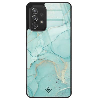 Samsung Galaxy A72 glazen hardcase - Touch of mint