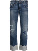 R13 jean droit à effet usé - Bleu