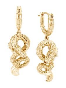 John Hardy boucles d'oreilles pendantes Legends Naga en or 18ct ornées de saphir