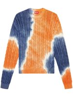 Diesel pull en maille torsadée à motif tie-dye - Orange