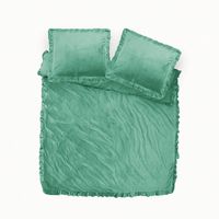 Dreamhouse Velvet Ruffles - Groen Dekbedovertrek 1-persoons (140 x 200/220 cm + 1 kussensloop) Dekbedovertrek