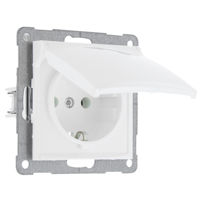 Q-Link S2 Contactdoos | 1-voudig | Met Klep | Randaarde | Polarwit - 66.082.44