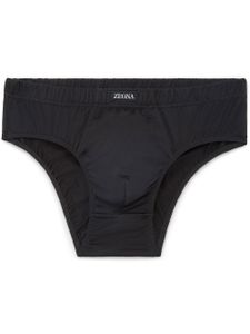 Zegna slip à taille logo - Noir