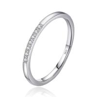 Elenza Sterling .925 Zilveren Band met Subtiele Zirkonia&apos;s-16mm