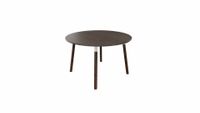 Tafel 9311 rond - 80 cm. - Wit - Eiken donker - Beuken wenge