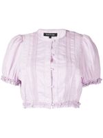 tout a coup blouse à bords en dentelle - Violet - thumbnail