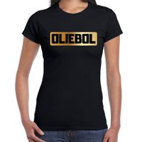 Oliebol fout oud en nieuw t-shirt zwart voor dames - thumbnail