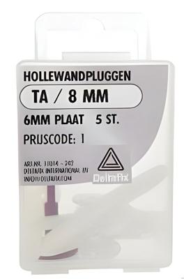 Hollewandplug ta/8mm 5st - Deltafix