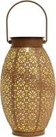 Anna&apos;s Collection Solar lantaarn metaal oud roze 24 x 13 cm, Roze