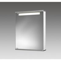 Go by Van Marcke Cento LS Spiegelkast - 50x65x14cm - MDF wit - lamp T5 8W - spiegeldeur kristalglas - satijnen lichtvenster - verstelbare glazen - legplanken - 1 stopcontact 114311020-0140