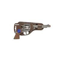 Cowboy verkleed speelgoed revolver/pistool metaal 8 schots plaffertjes - thumbnail