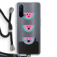 Smiley watermeloen: OnePlus Nord CE 5G Transparant Hoesje met koord