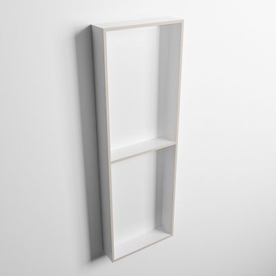 MONDIAZ EASY Nis 149,5x29,5cm in solid surface kleur Linen | Talc. 2 vakken geschikt voor in- of opbouw