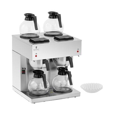 Filterkoffiemachine - 4 x 1,8 L - 4 warmhoudplaten - incl. 4 glazen kannen