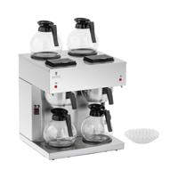 Filterkoffiemachine - 4 x 1,8 L - 4 warmhoudplaten - incl. 4 glazen kannen