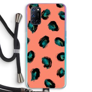 Pink Cheetah: Oppo A92 Transparant Hoesje met koord