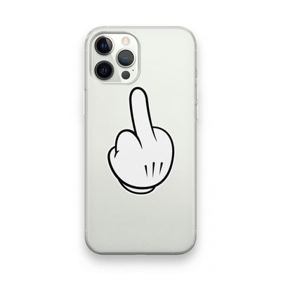 Middle finger black: iPhone 12 Pro Transparant Hoesje