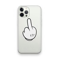 Middle finger black: iPhone 12 Pro Transparant Hoesje