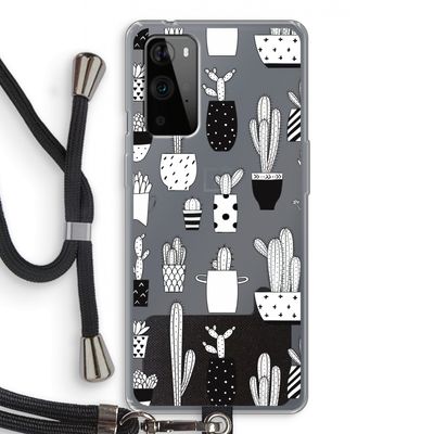 Cactusmotief: OnePlus 9 Pro Transparant Hoesje met koord