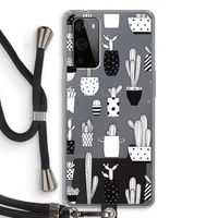 Cactusmotief: OnePlus 9 Pro Transparant Hoesje met koord