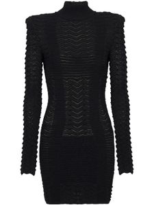 Balmain robe courte à manches longues - Noir