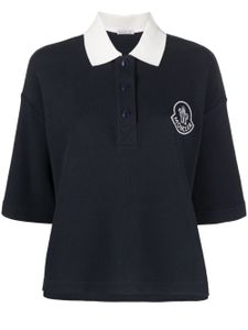 Moncler polo à logo brodé - Bleu