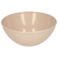 Serveerschaal/saladeschaal - D20 x H8 cm - kunststof - beige