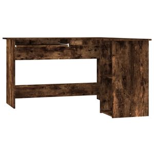 vidaXL Hoekbureau 120x140x75 cm bewerkt hout gerookt eikenkleurig