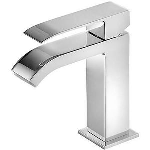 Tres Cuadro Wastafelmengkraan met waterval-uitloop chroom 00610101