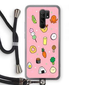 Happy bento friends: Xiaomi Redmi 9 Transparant Hoesje met koord
