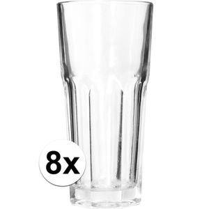 8x Longdrink glazen 280 ml