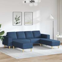 Bankstel 3 pcs Blauw Stof