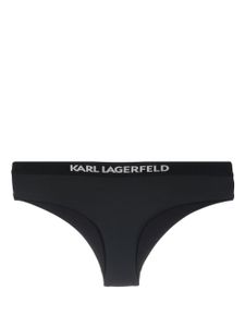 Karl Lagerfeld bas de bikini à logo imprimé - Noir