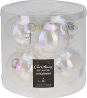 Kerstbal 80mm iriserend koker a 6 glas Kerstbal 80mm iriserend koker a 6 glas