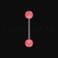 Tongpiercing glow in the dark roze