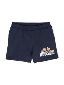 Moschino Kids short en coton à logo Teddy Bear - Bleu