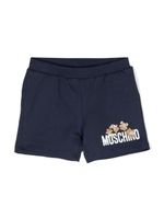 Moschino Kids short en coton à logo Teddy Bear - Bleu - thumbnail