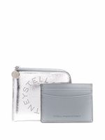 Stella McCartney porte-cartes métallisé à logo Stella - Argent