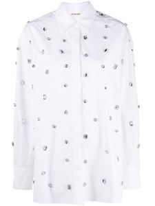 Sportmax chemise en coton à ornements en cristal - Blanc