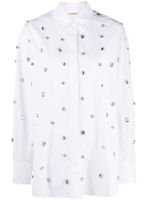 Sportmax chemise en coton à ornements en cristal - Blanc