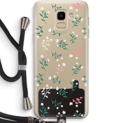 Small white flowers: Samsung Galaxy J6 (2018) Transparant Hoesje met koord